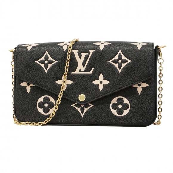 LOUIS VUITTON Accessories - Louis Vuitton Monogram Empreinte Bicolor Pochette Felicie M80482 Black Beige ...